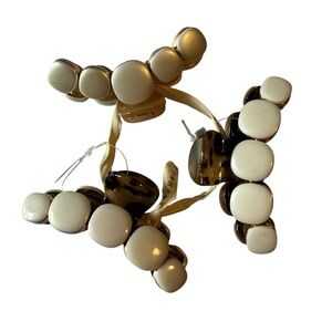 Anthropologie Square Pearl  Hair Claw Clips Set Of 3
